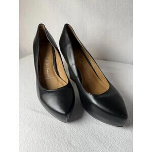 Jeffrey Campbell Ibiza Black Leather Wedge Women Shoes Close Toe Pump Style  8.5